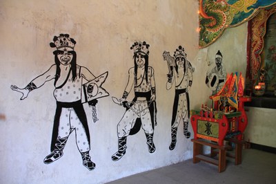 午沙五福天仙府內右側牆面彩繪