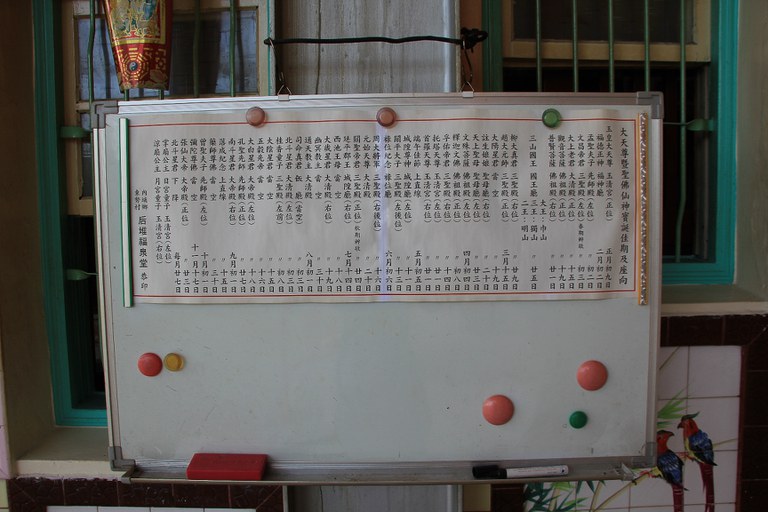 后堆福泉堂眾神聖誕與座向